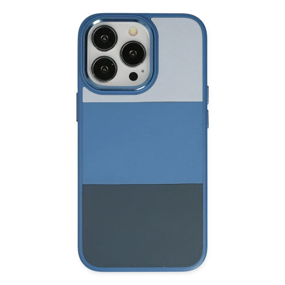 Newface Iphone 14 Pro Max Kılıf King Kapak - Açık Mavi-Lacivert