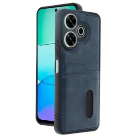 Newface Xiaomi Redmi 13 4G Kılıf Sara Kartvizitli Deri Kılıf - Lacivert