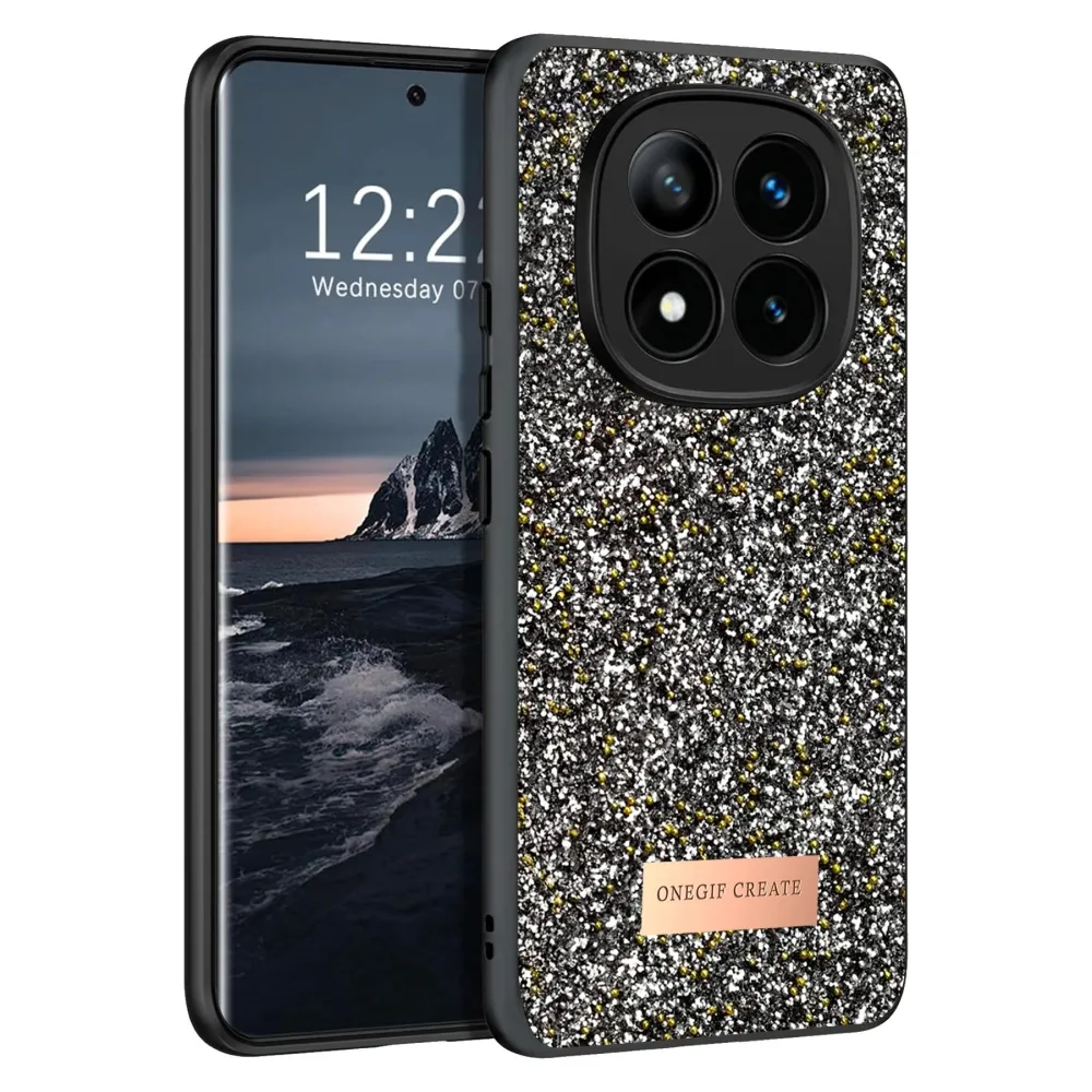 Onegif Xiaomi Redmi Note 14 Pro 4G Bright Simli Kapak - Gümüş