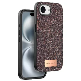 Onegif Apple Iphone 16E Bright Simli Kapak - Derin Mor