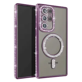 Newface Samsung Galaxy S23 Ultra Joke Simli Magneticsafe Kılıf - Derin Mor