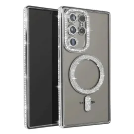 Newface Samsung Galaxy S23 Ultra Joke Simli Magneticsafe Kılıf - Gümüş