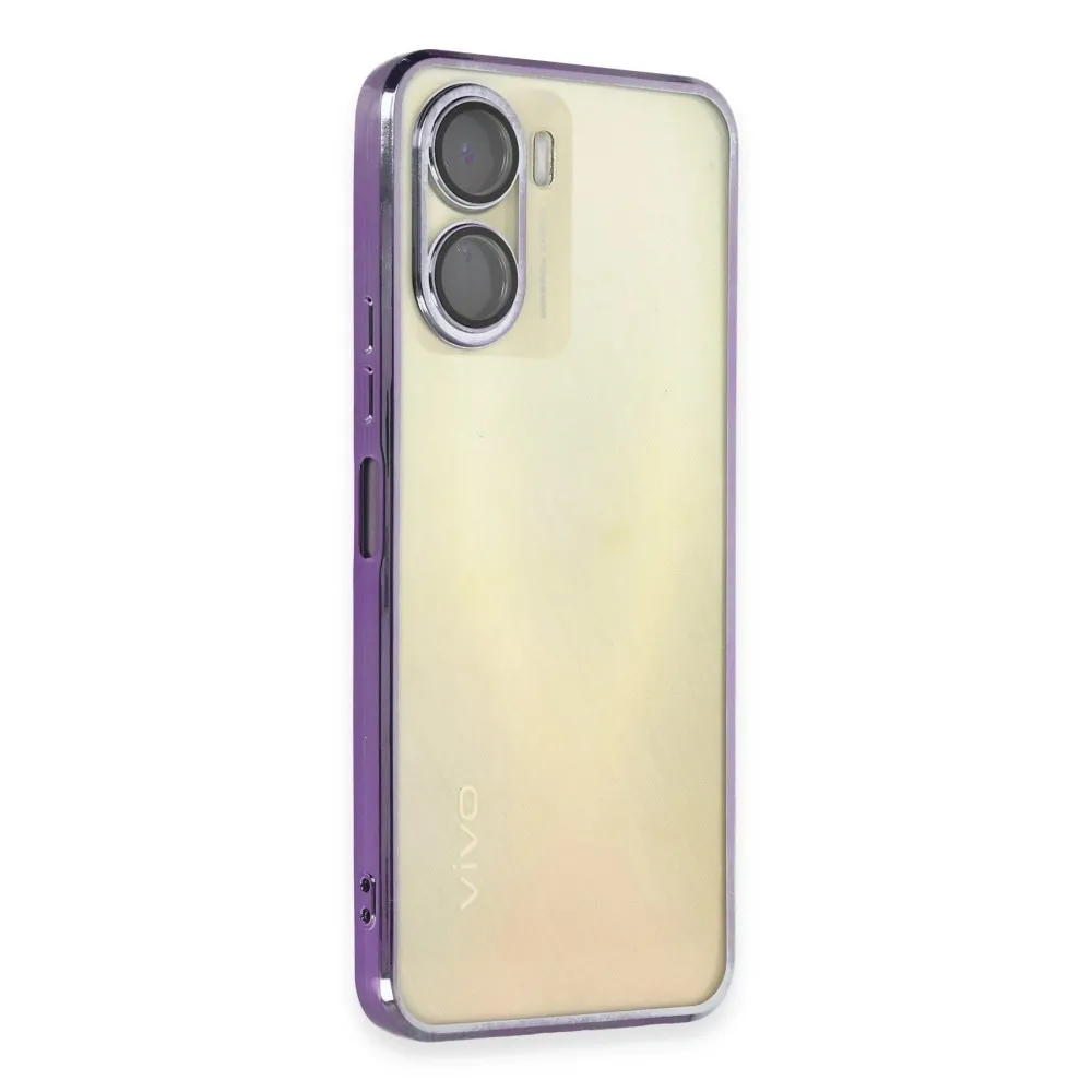 Newface Vivo Y16 Kılıf Razer Lensli Silikon - Mor