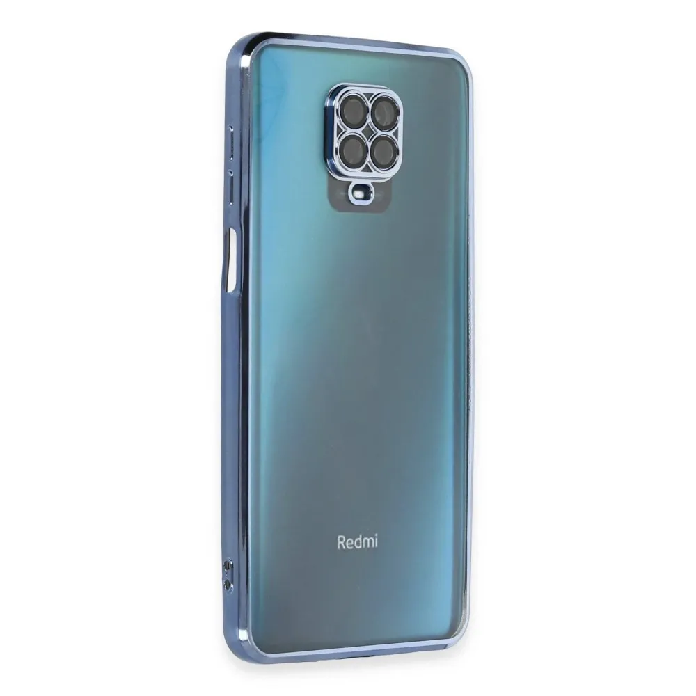 Newface Xiaomi Redmi Note 9 Pro Kılıf Razer Lensli Silikon - Açık Mavi