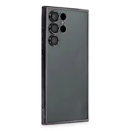 Newface Samsung Galaxy S22 Ultra Kılıf Razer Lensli Silikon - Siyah