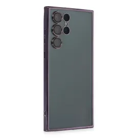 Newface Samsung Galaxy S22 Ultra Kılıf Razer Lensli Silikon - Mor