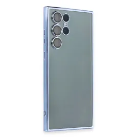 Newface Samsung Galaxy S22 Ultra Kılıf Razer Lensli Silikon - Açık Mavi