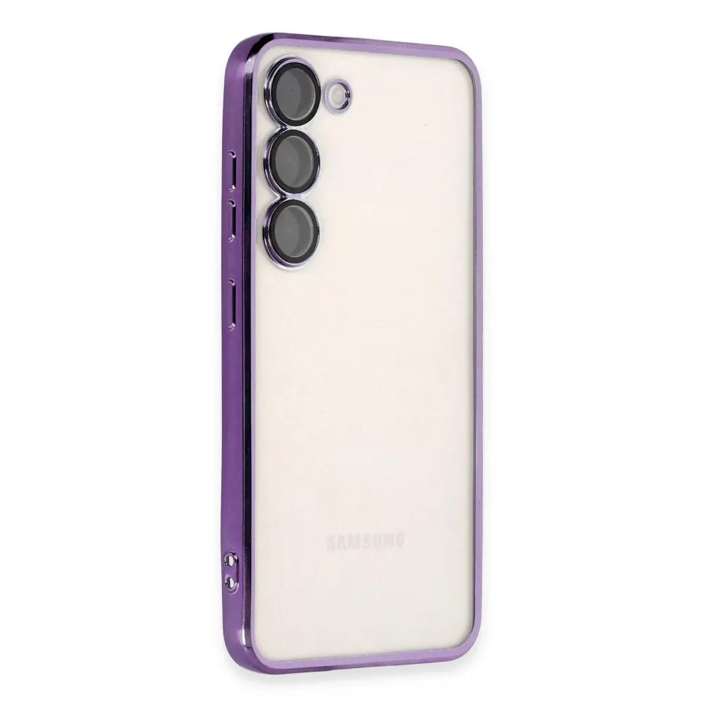 Newface Samsung Galaxy S23 Kılıf Razer Lensli Silikon - Mor