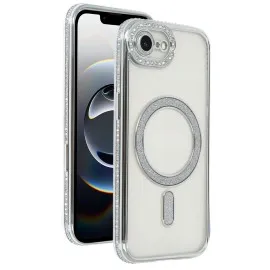 Newface Apple iPhone 16E Joke Simli Magneticsafe Kılıf - Gümüş