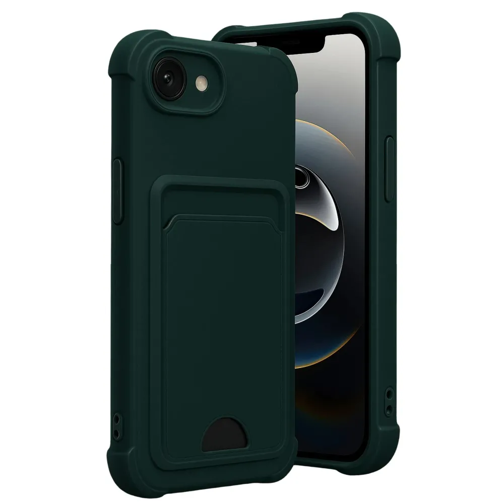 Newface Apple Iphone 16E Kelvin Kartvizitli Silikon - Koyu Yeşil