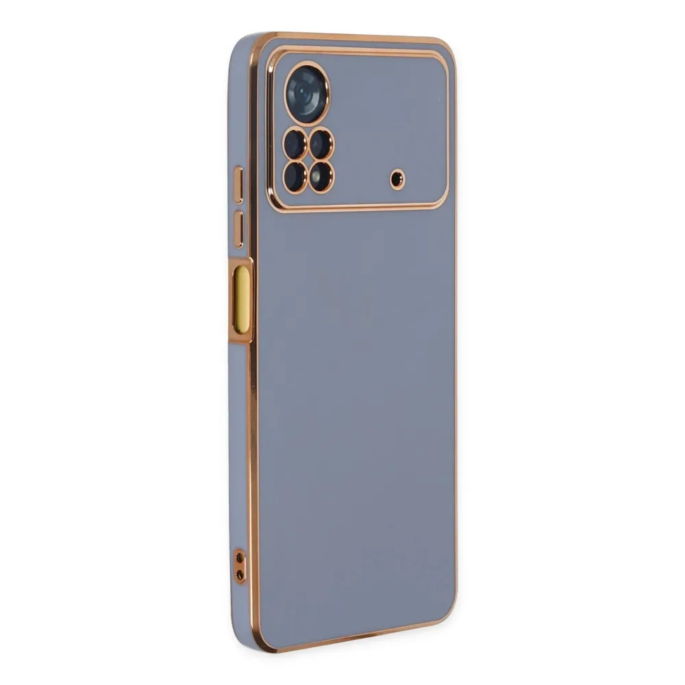 Newface Xiaomi Poco X4 Pro 5G Kılıf Volet Silikon - Mavi