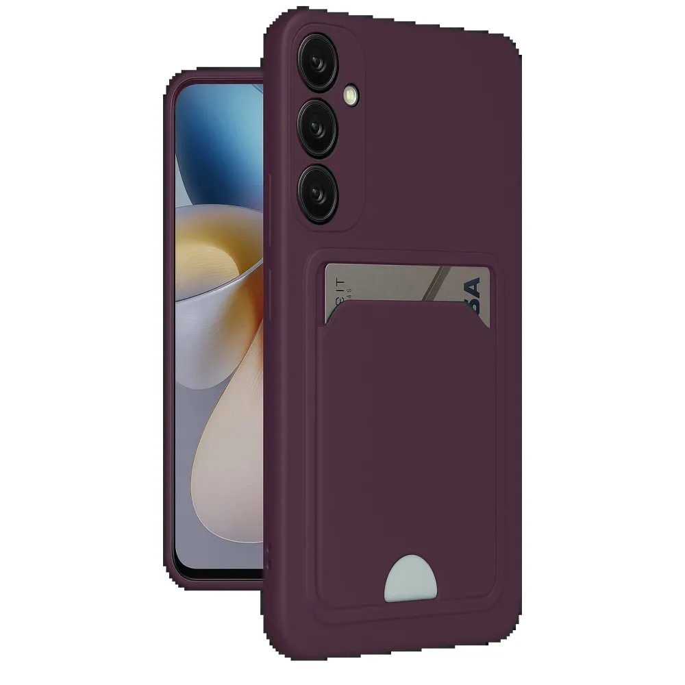 Newface Samsung Galaxy A26 Kılıf Kelvin Kartvizitli Silikon - Derin Mor