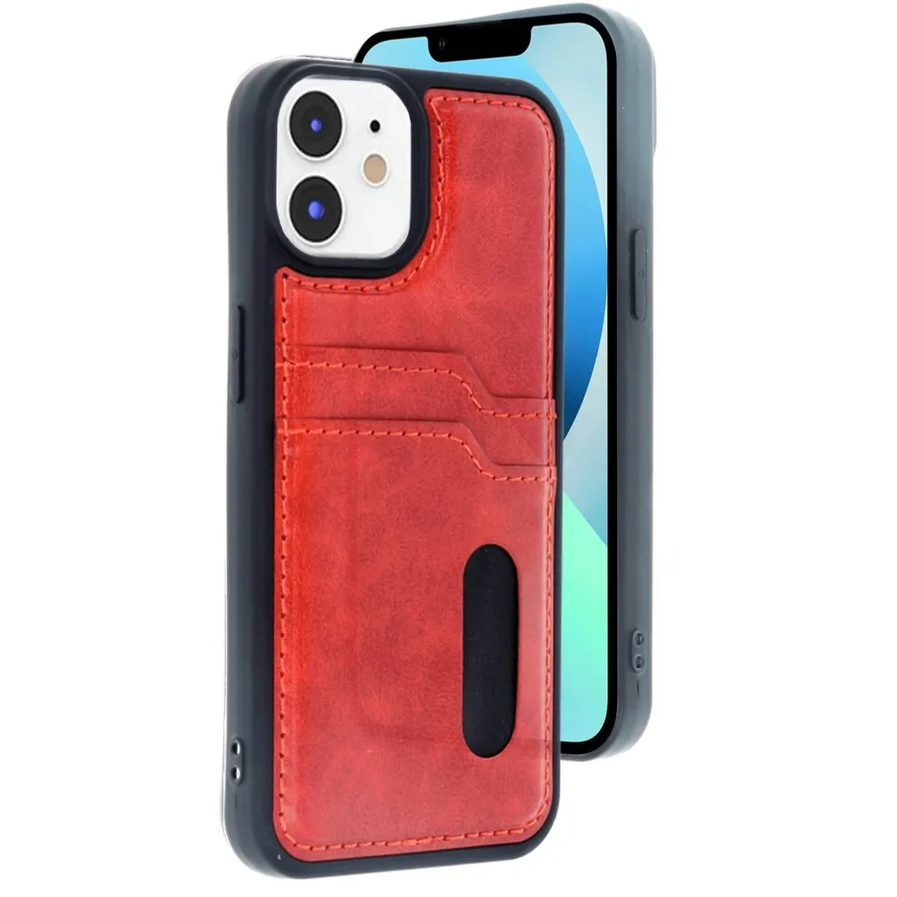 Newface Iphone 11 Kılıf Sara Kartvizitli Deri Kılıf - Kırmızı