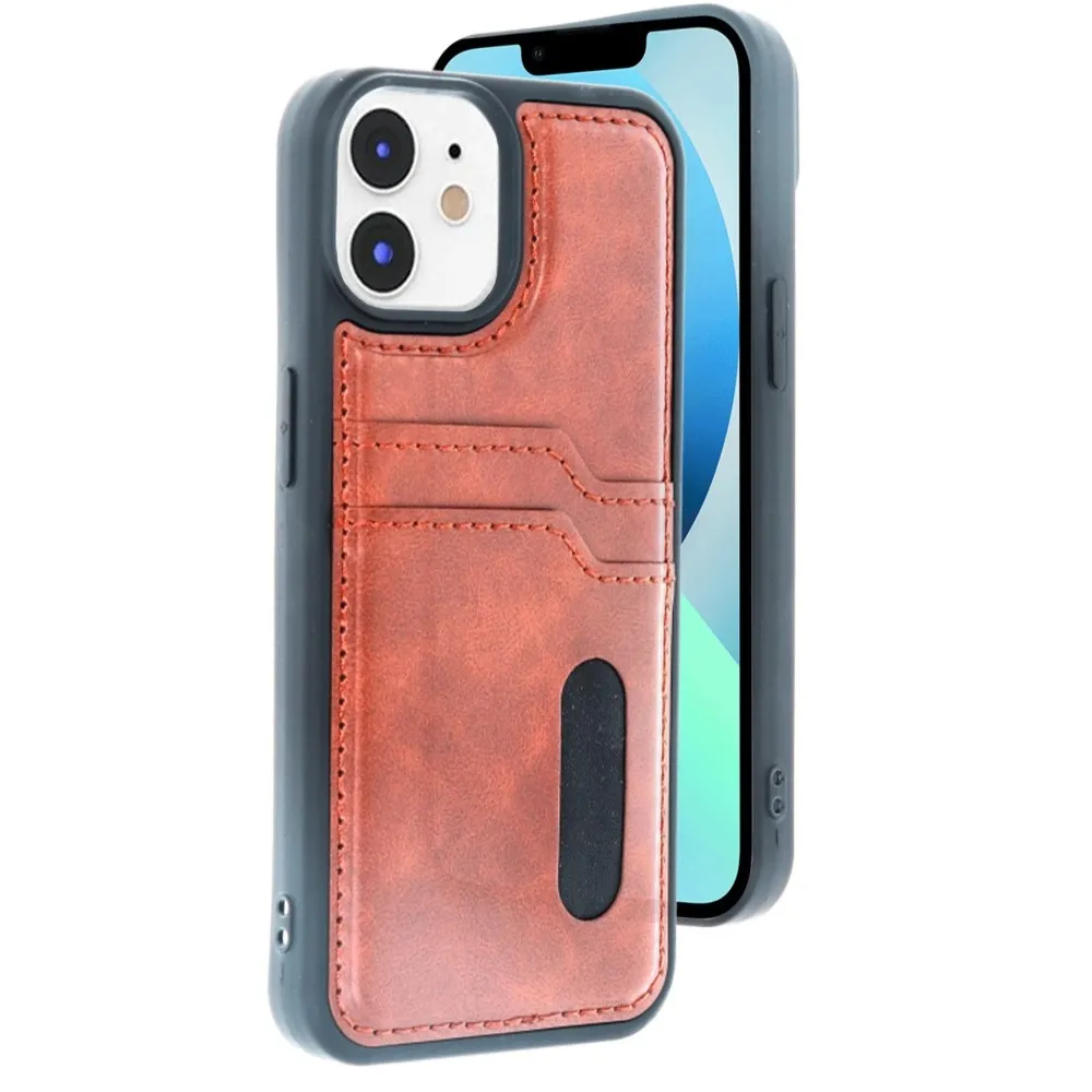 Newface Iphone 11 Kılıf Sara Kartvizitli Deri Kılıf - Taba