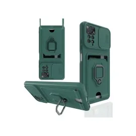 Newface Xiaomi Redmi Note 12 Pro 4G Kılıf Zuma Kartvizitli Yüzüklü Silikon - Yeşil