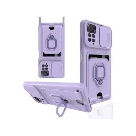 Newface Xiaomi Redmi Note 12 Pro 4G Kılıf Zuma Kartvizitli Yüzüklü Silikon - Lila