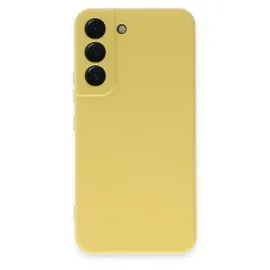 Newface Samsung Galaxy S22 Kılıf Nano içi Kadife Silikon - Sarı