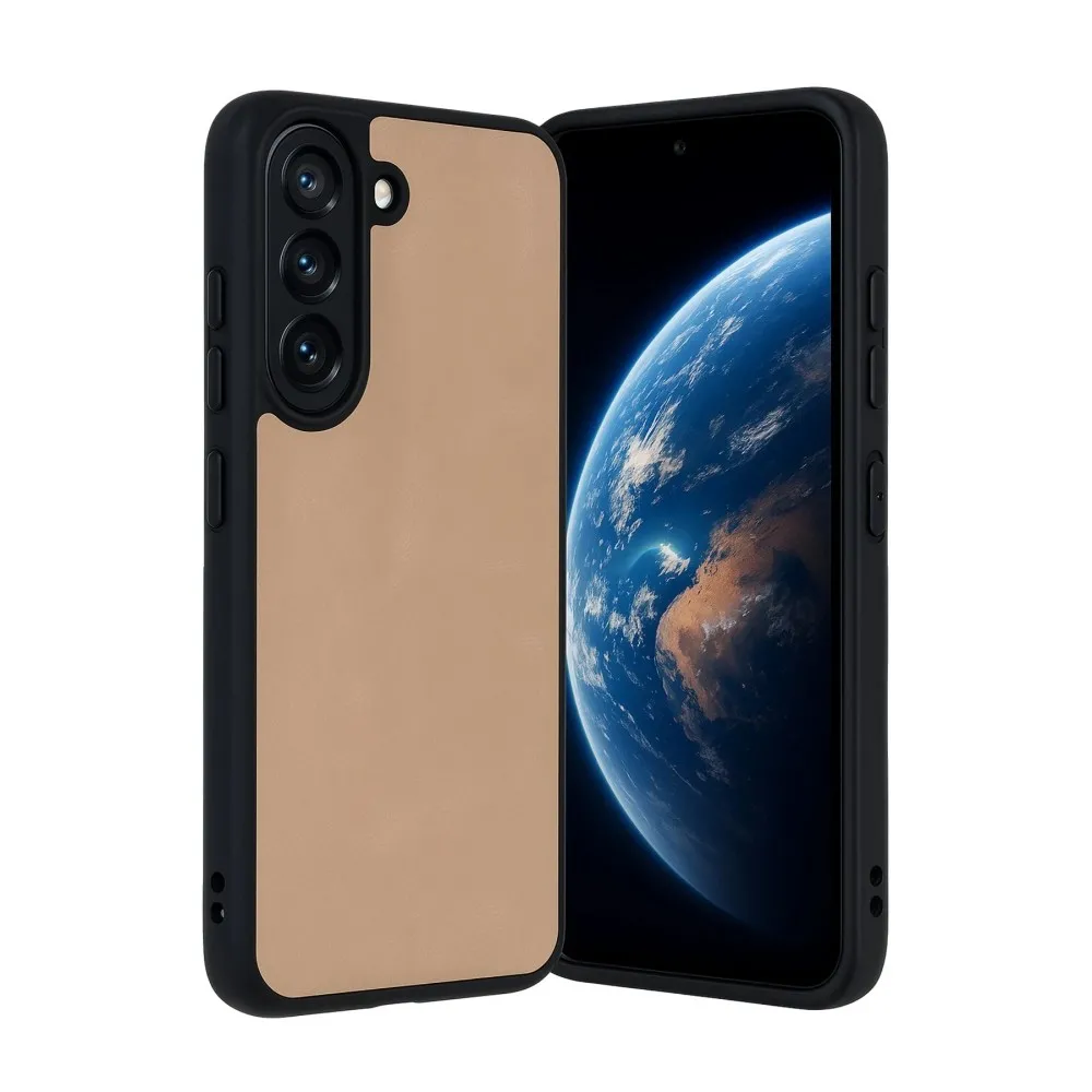 Newface Samsung Galaxy A36 Kılıf Aras Deri Kapak - Pudra