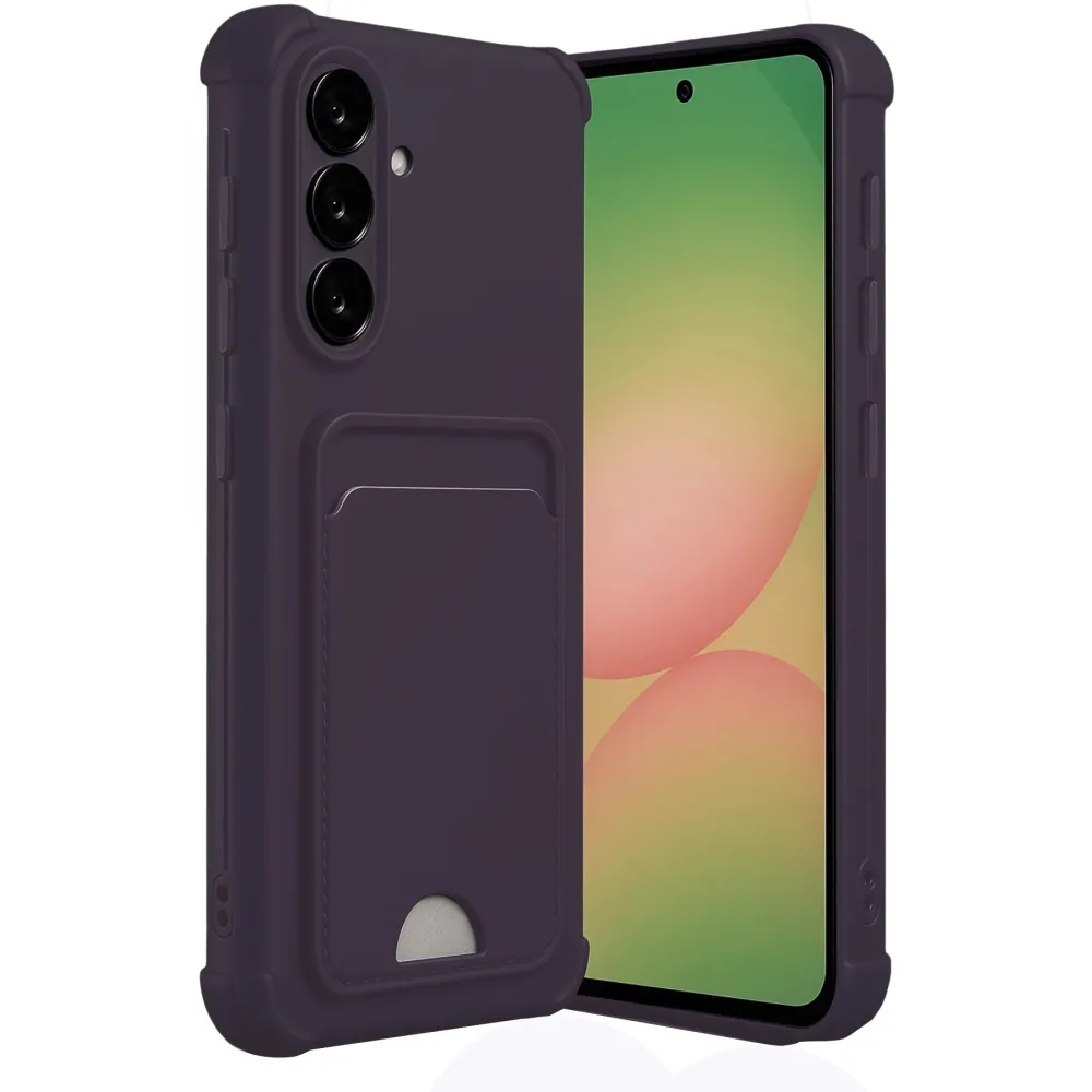 Newface Samsung Galaxy A36 Kılıf Kelvin Kartvizitli Silikon - Derin Mor