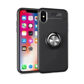 Newface Iphone Xs Max Kılıf Range Yüzüklü Silikon - Siyah