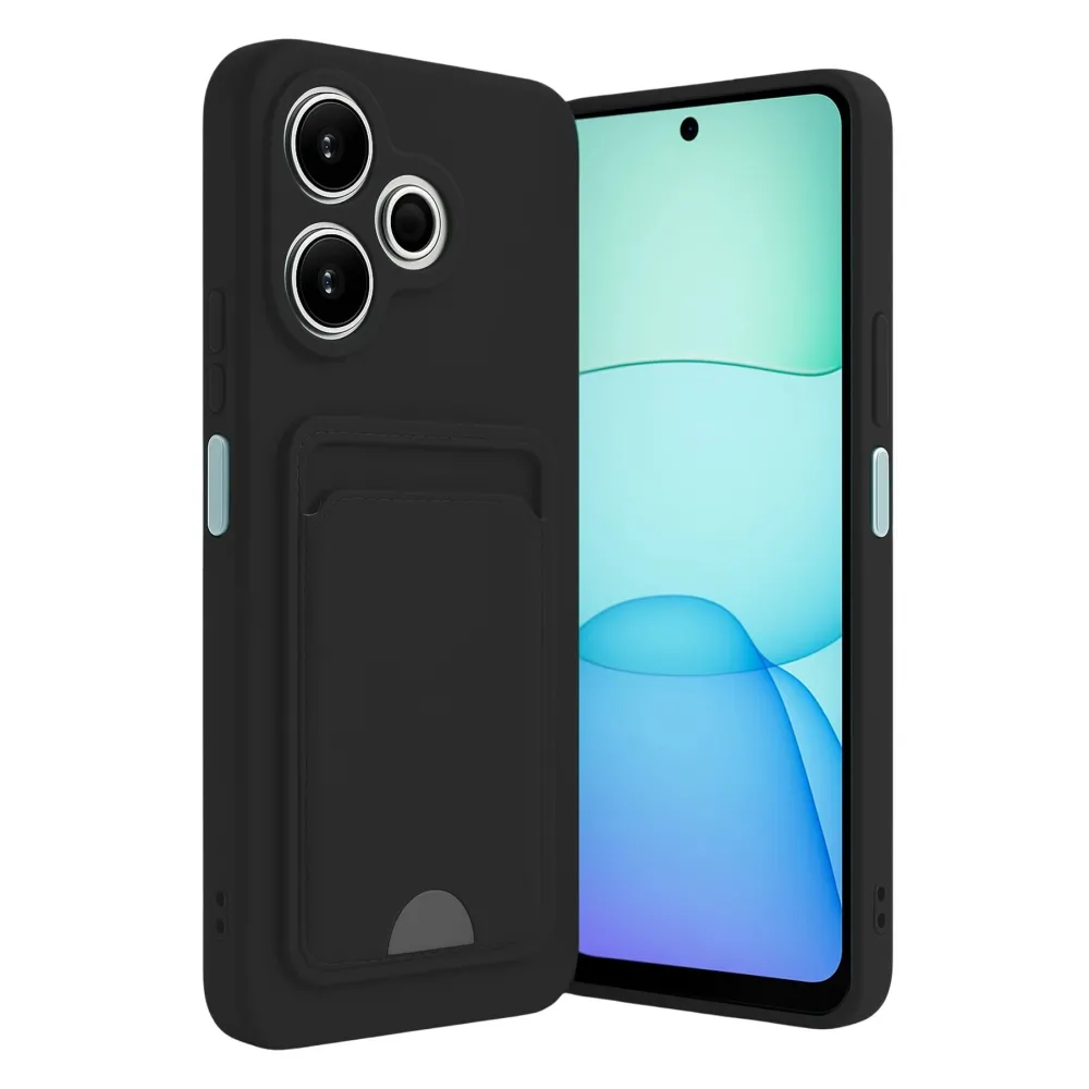 Newface Xiaomi Redmi 13 4G Kılıf Kelvin Kartvizitli Silikon - Siyah