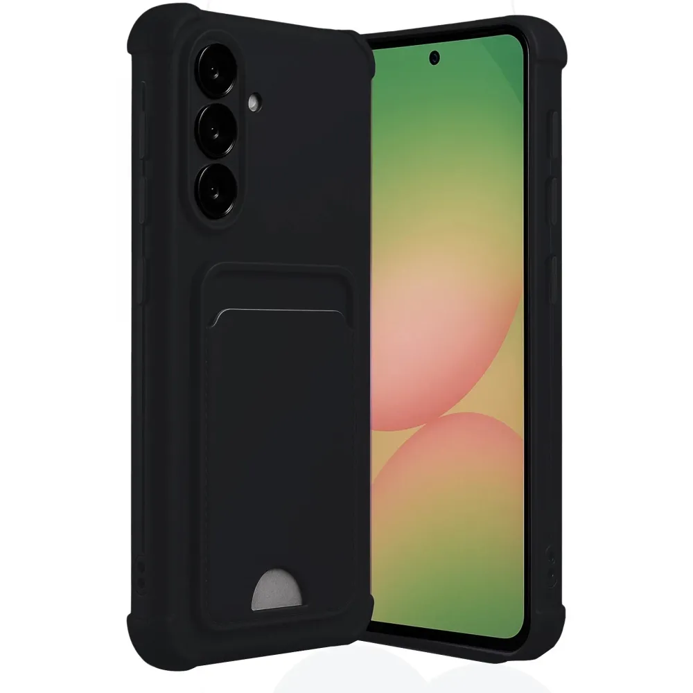 Newface Samsung Galaxy A56 Kılıf Kelvin Kartvizitli Silikon - Siyah