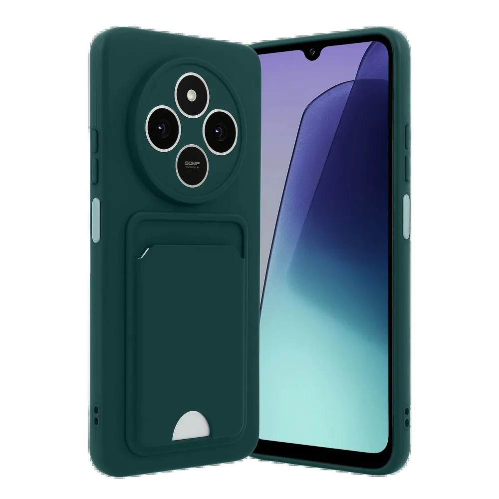 Newface Xiaomi Redmi 14C Kelvin Kartvizitli Silikon - Koyu Yeşil