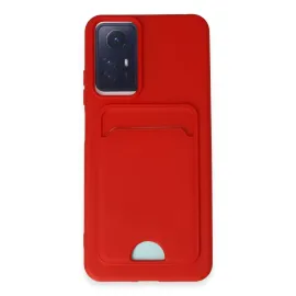 Newface Xiaomi Redmi Note 12S Kılıf Kelvin Kartvizitli Silikon - Kırmızı