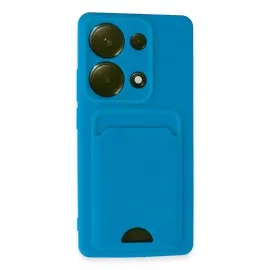 Newface Xiaomi Redmi Note 13 Pro 4G Kılıf Kelvin Kartvizitli Silikon - Mavi