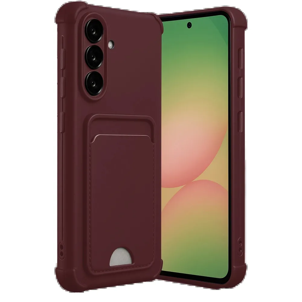 Newface Samsung Galaxy A56 Kılıf Kelvin Kartvizitli Silikon - Bordo