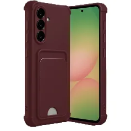 Newface Samsung Galaxy A56 Kılıf Kelvin Kartvizitli Silikon - Bordo