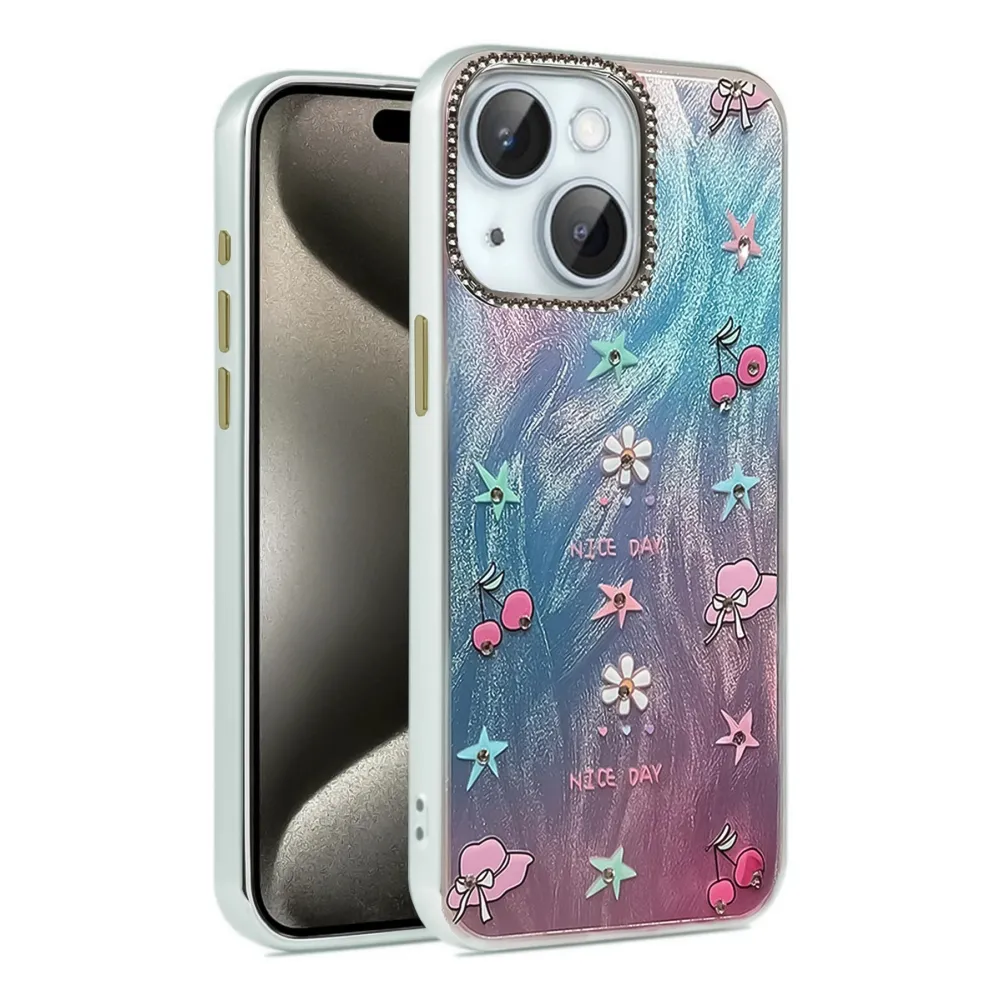 Newface Iphone 15 Kılıf Blade Aynalı Desenli Kapak - Desen 4