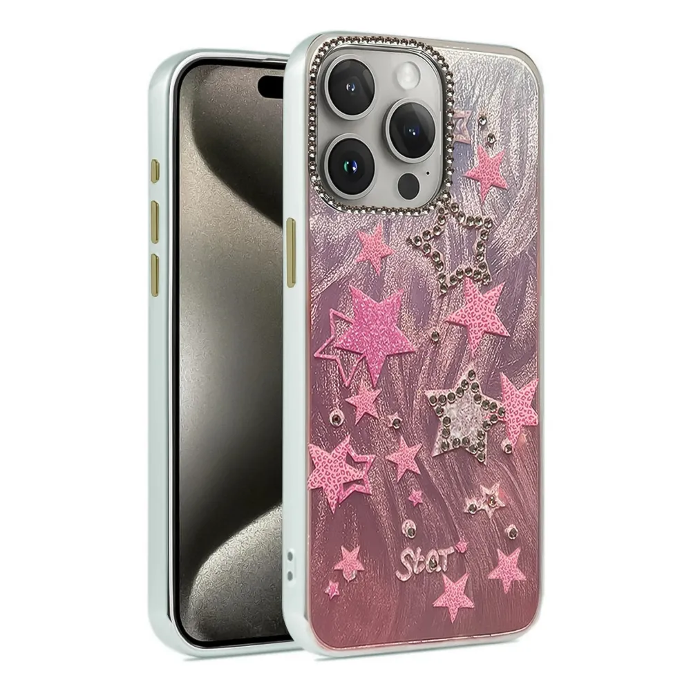 Newface Iphone 15 Pro Kılıf Blade Aynalı Desenli Kapak - Desen 7