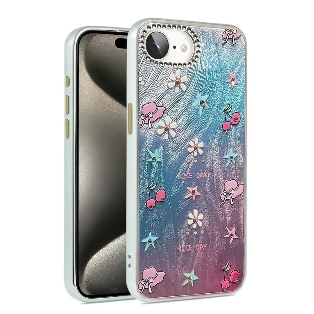 Newface Iphone 16E Kılıf Blade Aynalı Desenli Kapak - Desen 4