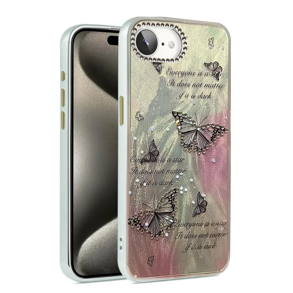 Newface Iphone 16E Kılıf Blade Aynalı Desenli Kapak - Desen 6