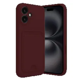 Newface Iphone 16 Kılıf Kelvin Kartvizitli Silikon - Bordo
