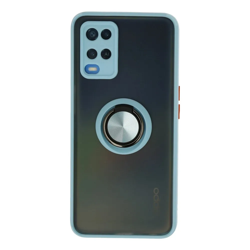 Newface Oppo A54 4G Kılıf Montreal Yüzüklü Silikon Kapak - Buz Mavi