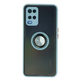 Newface Oppo A54 4G Kılıf Montreal Yüzüklü Silikon Kapak - Buz Mavi