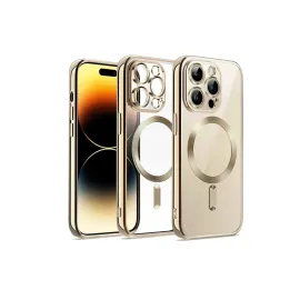 Newface iPhone 13 Pro Max Kılıf Kross Magneticsafe Kapak - Gold