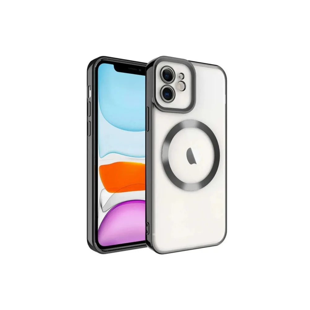 Newface iPhone 12 Kılıf Kross Magneticsafe Kapak - Siyah