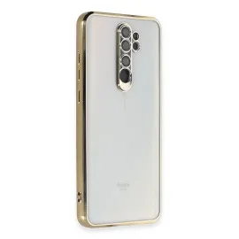 Newface Xiaomi Redmi Note 8 Pro Kılıf Razer Lensli Silikon - Gold