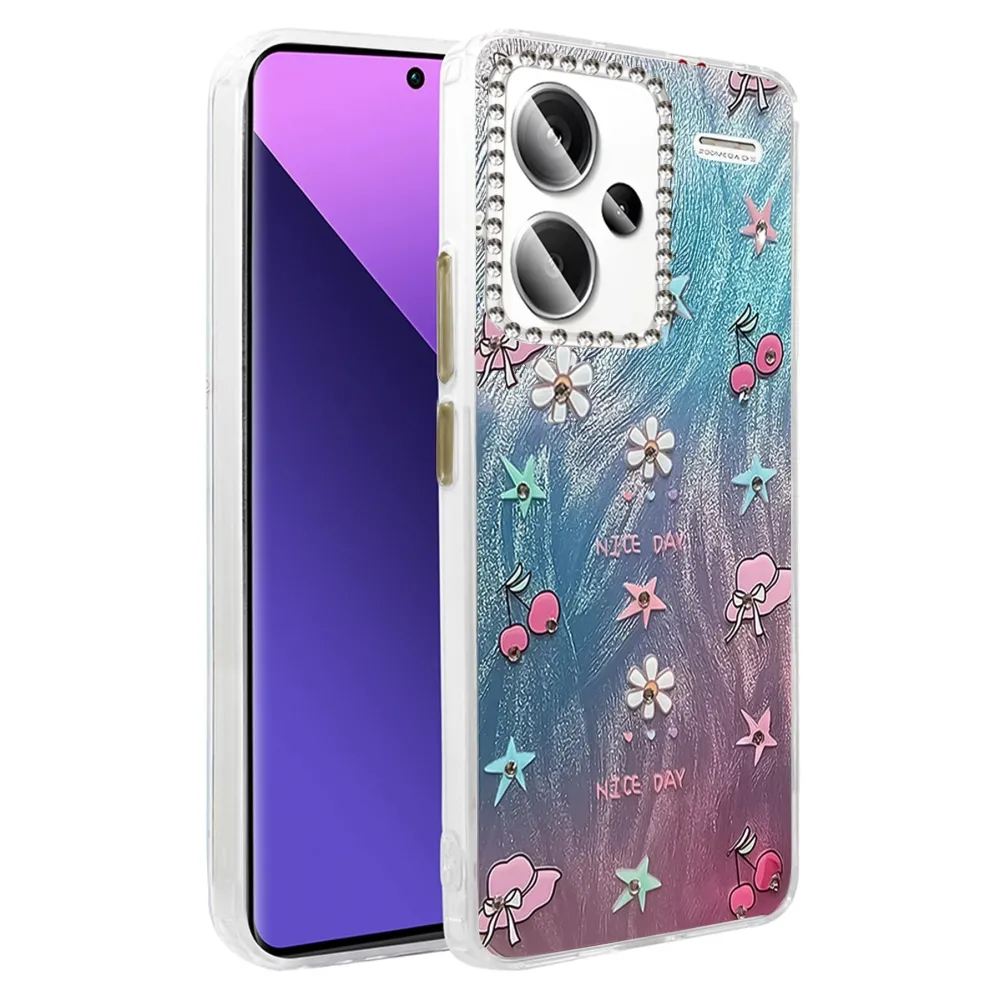 Newface Xiaomi Redmi Note 13 Pro Plus Kılıf Blade Aynalı Desenli Kapak - Desen 4