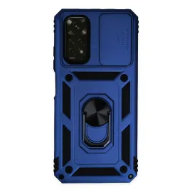 Newface Xiaomi Redmi Note 11 Kılıf Pars Lens Yüzüklü Silikon - Lacivert