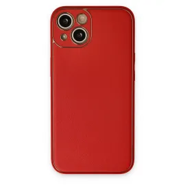 Newface Iphone 14 Plus Kılıf Coco Deri Silikon Kapak - Kırmızı