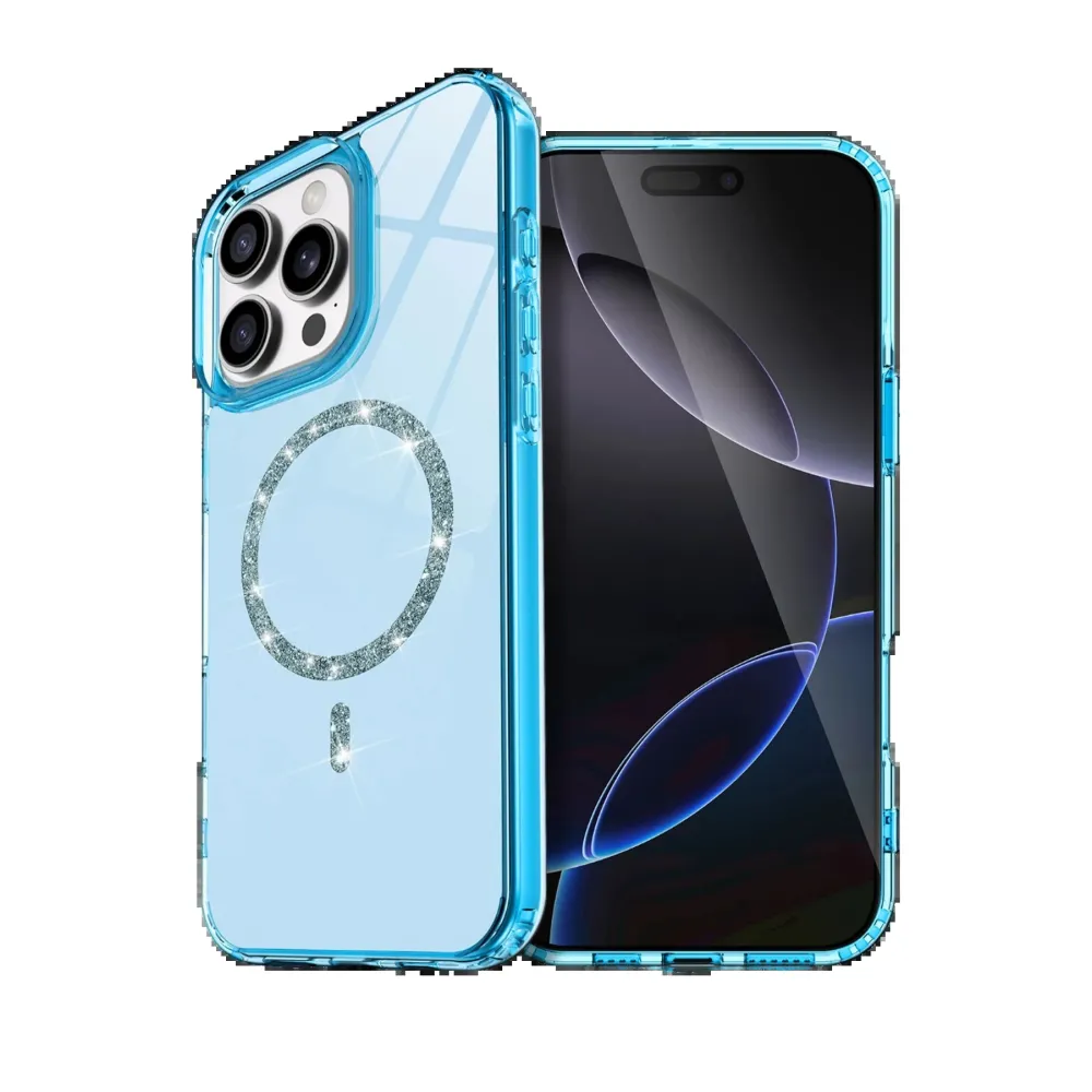 Newface Apple Iphone 14 Pro Max Live Diamond Magsafe Kapak - Mavi