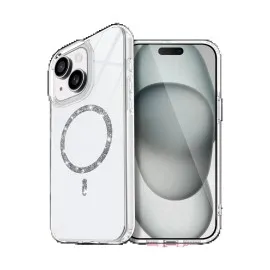 Newface Apple iPhone 15 Live Diamond Magsafe Kapak - Şeffaf