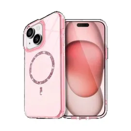 Newface Apple Iphone 15 Plus Live Diamond Magsafe Kapak - Pembe