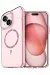 Newface Apple Iphone 15 Plus Live Diamond Magsafe Kapak - Pembe