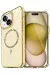 Newface Apple iPhone 15 Plus Live Diamond Magsafe Kapak - Sarı