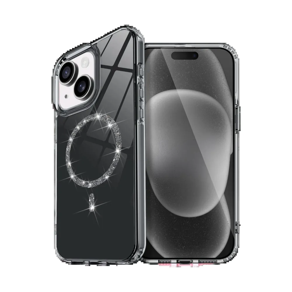 Newface Apple Iphone 15 Plus Live Diamond Magsafe Kapak - Siyah